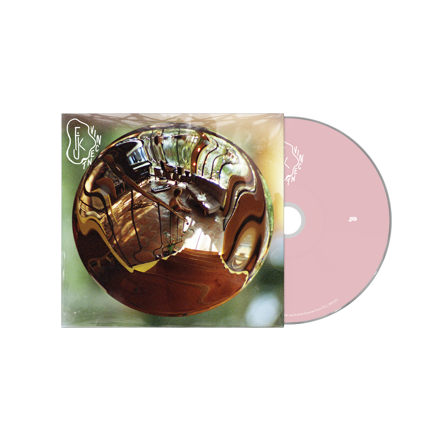 CD with a decorative cover featuring an artistic design on a white background