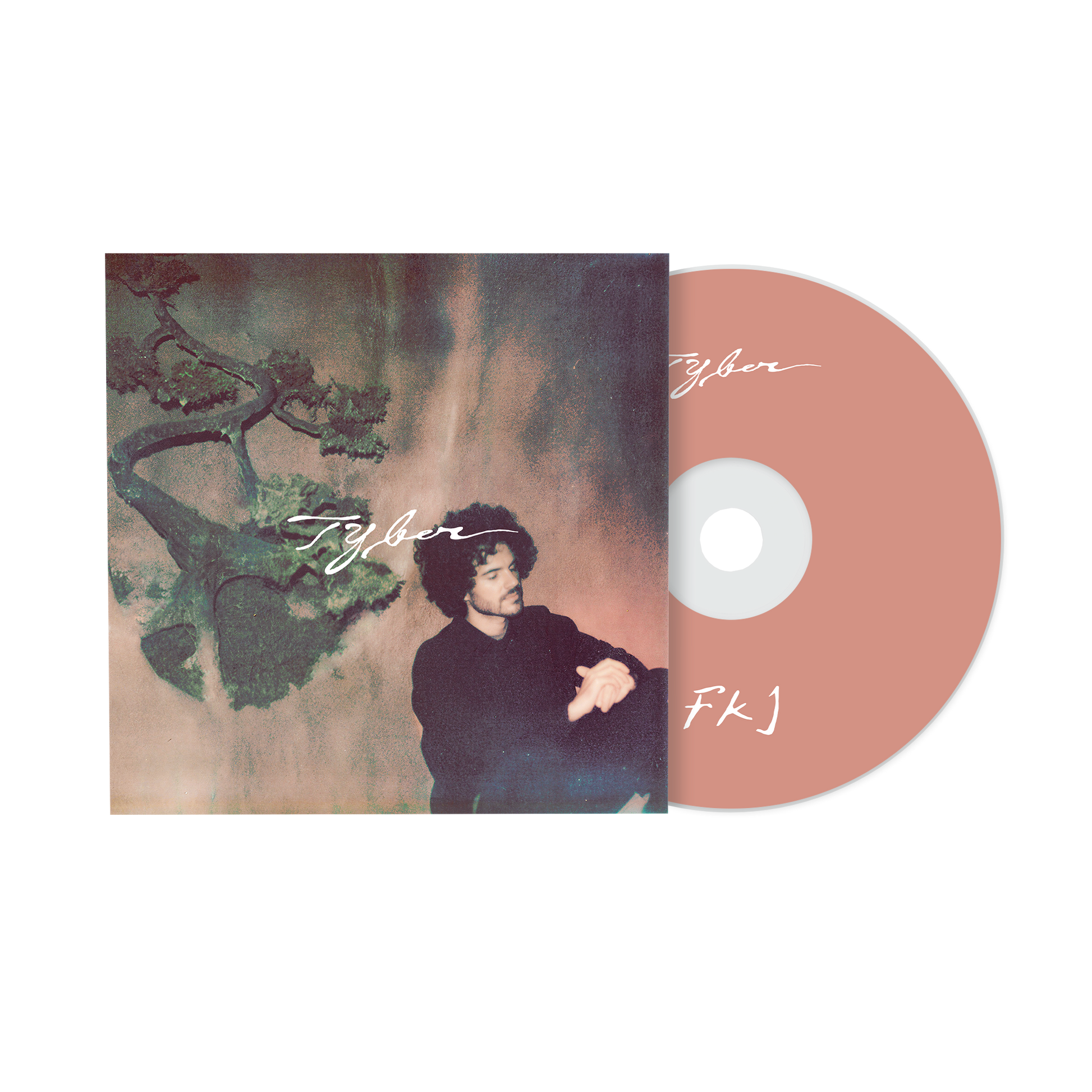 CD with cover featuring a person and nature design on a white background